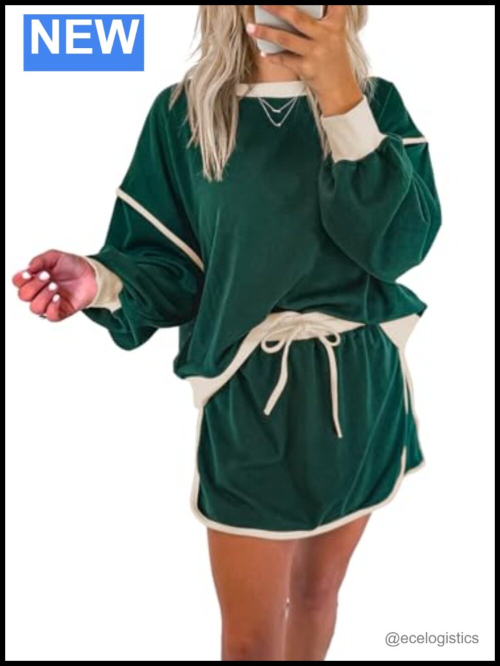 Two Piece Skirt Set Long Sleeve Crewneck Tracksuit Women's Matching Lounge